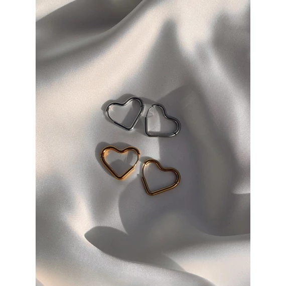 HEART HOOP aranyozott fülbevaló